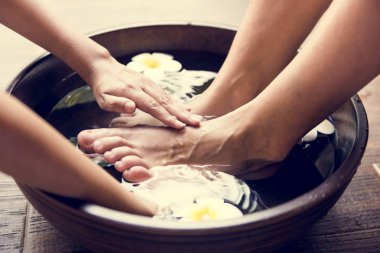 Bir ayak spa closeup
