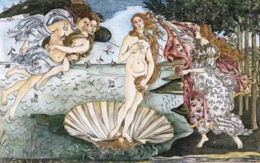 Venüs 'ün Doğuşu (1483-1485) Sandro Botticelli yetişkin boyama sayfası