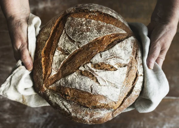 Zelfgemaakt Zuurdesem Brood Voedsel Fotografie Recept Idee — Stockfoto