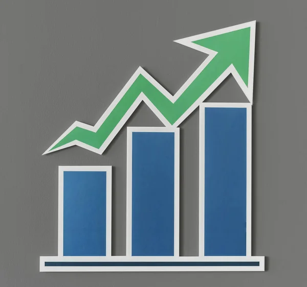 Wirtschaftswachstum Balkendiagramm Symbol — Stockfoto