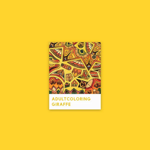 Illustration Coloration Adulte Girafe Jaune — Photo