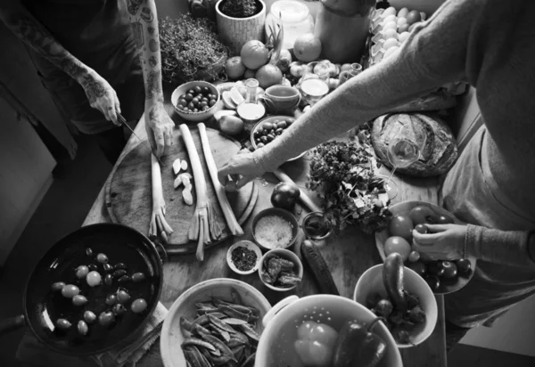 Preparación Vegetal Comida Fotografía Receta Idea — Foto de Stock