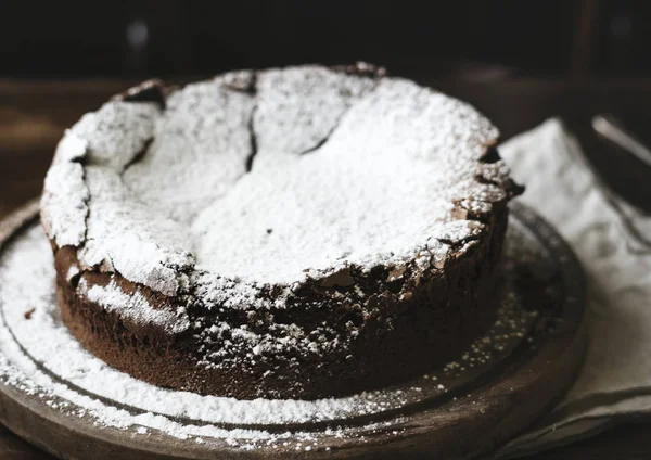 Chocolate Fudge Cake Photography Recipe Idea — Stock Photo, Image