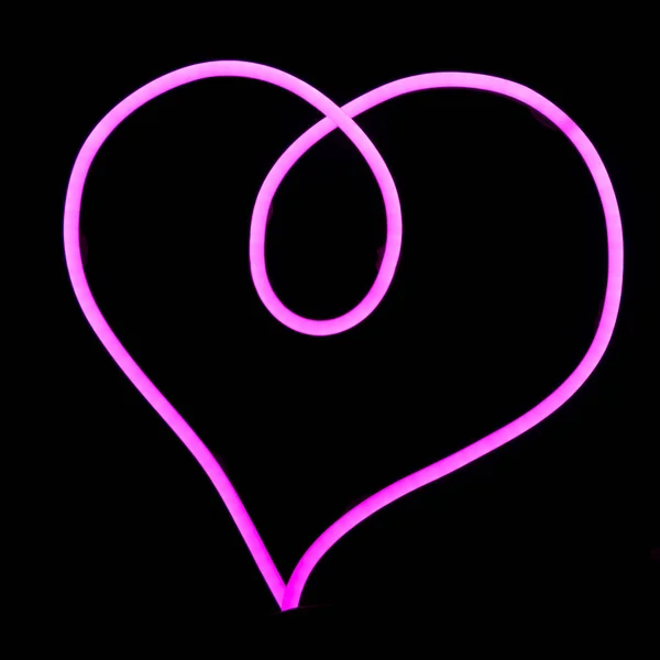 Kalp Şeklinde Neon Tel Led — Stok fotoğraf