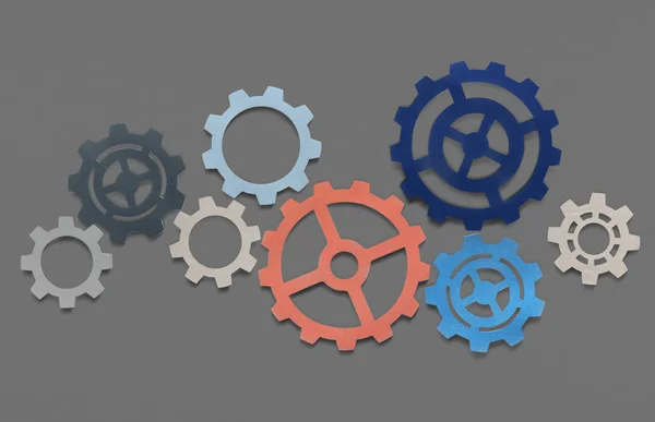 Support Gears Isolated Gray Background — Stock Photo, Image