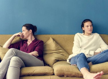 Anne ve genç kızı bir arguument sahip