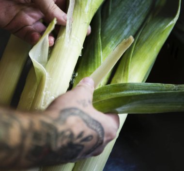 Organik pırasa gıda fotoğraf tarifi fikir