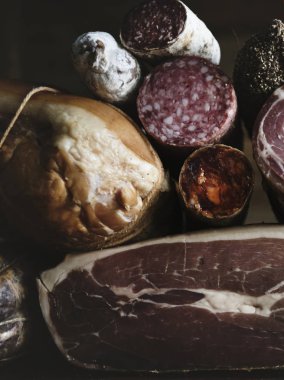 Closeup charcuterie et ürünleri