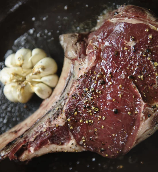 Primer Plano Carne Res Cocina Comida Fotografía Receta Idea —  Fotos de Stock