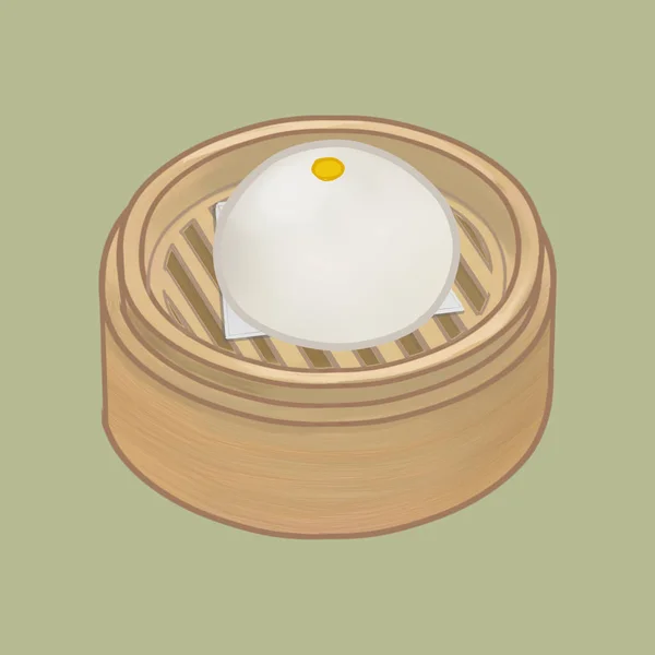 Chinese Steamed Bun Basket Illustration — Stock Photo, Image