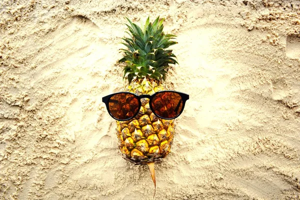 Bununla Birlikte Güneş Gözlüklü Bir Ananas — Stok fotoğraf