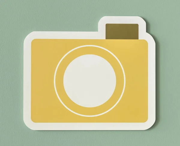 Pictogram Van Geel Papier Camera Map — Stockfoto