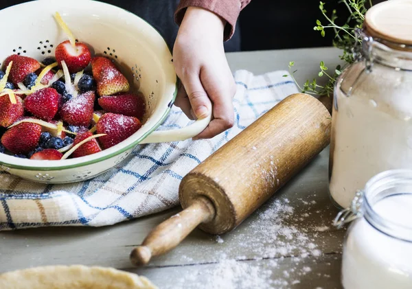 Preparation Make Food Pie Photography Recipe Idea — Stock Photo, Image