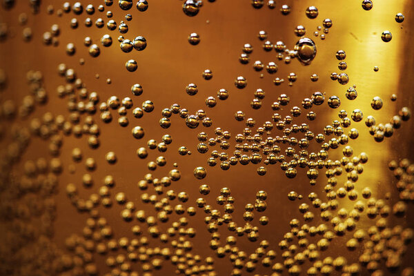 Closeup of bubbles in a glass