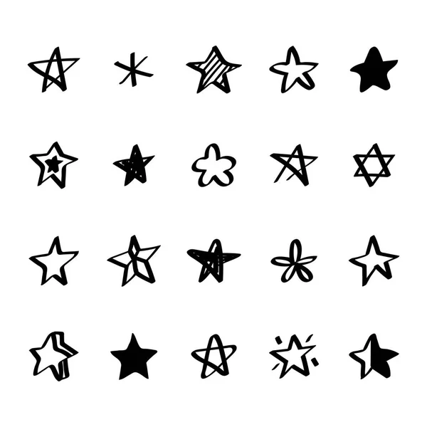 Collection Illustrated Star Icons — Stock Photo, Image