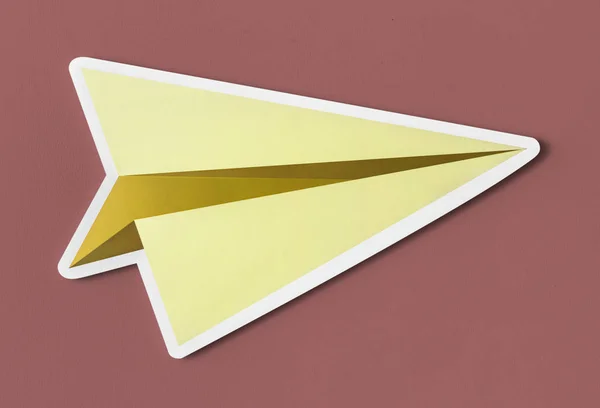 Başlatan Kağıt Uçak Simgesi Kesmek — Stok fotoğraf