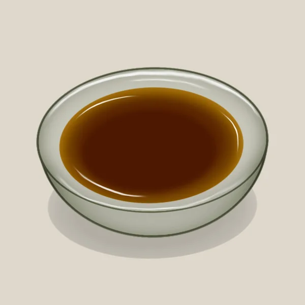 酱油插画盘 — 图库照片