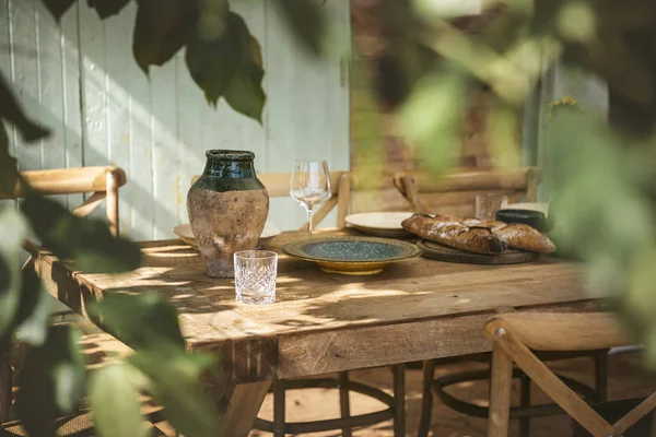 Tabellen För Middag Verandan — Stockfoto