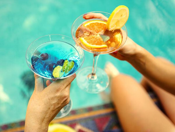 Cocktail party by the swimming pool