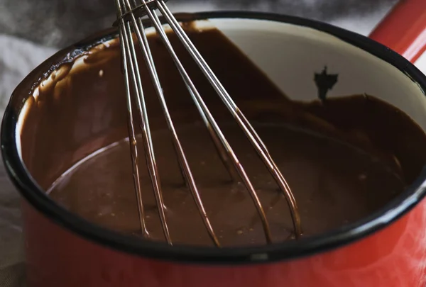 Cioccolato Ganache Fotografia Ricetta Idea — Foto Stock