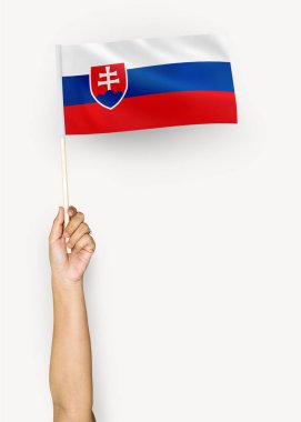 Slovak Cumhuriyeti bayrağı gösterilen El