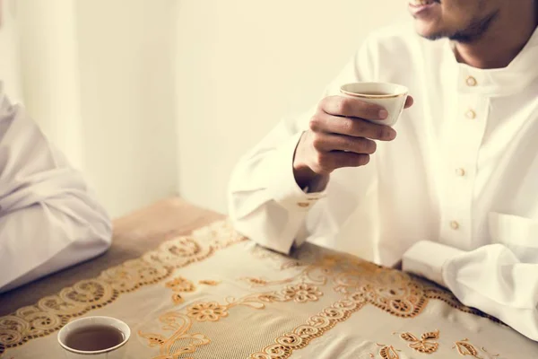 Muslim Men Having Cup Tea — Stock Photo, Image