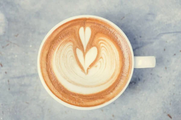 Légi Felvétel Latte Art — Stock Fotó