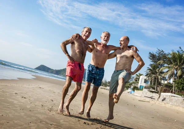 Senioren Genießen Den Strand Sommer — Stockfoto