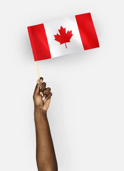 Person Waving Flag Canada — Stock Photo, Image