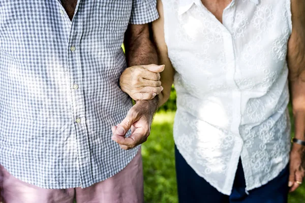 Couple Âgé Tenant Autre — Photo