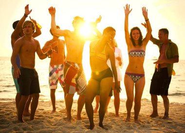 Plajda bir tatil zevk arkadaş