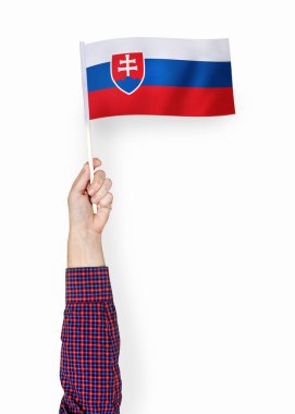 Slovak Cumhuriyeti bayrağı gösterilen El
