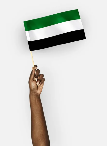 Person Schwenkt Die Flagge Des Islamischen Staates Afghanistans — Stockfoto