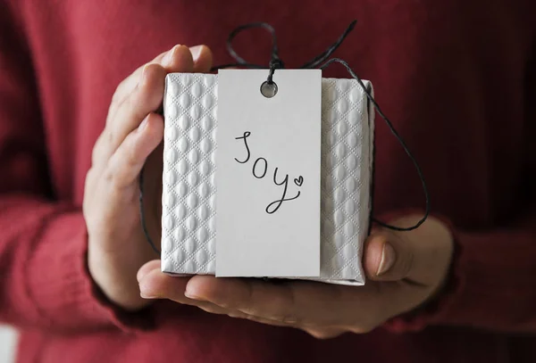 Presenteren Met Een Tekst Geschreven Tag Joy — Stockfoto