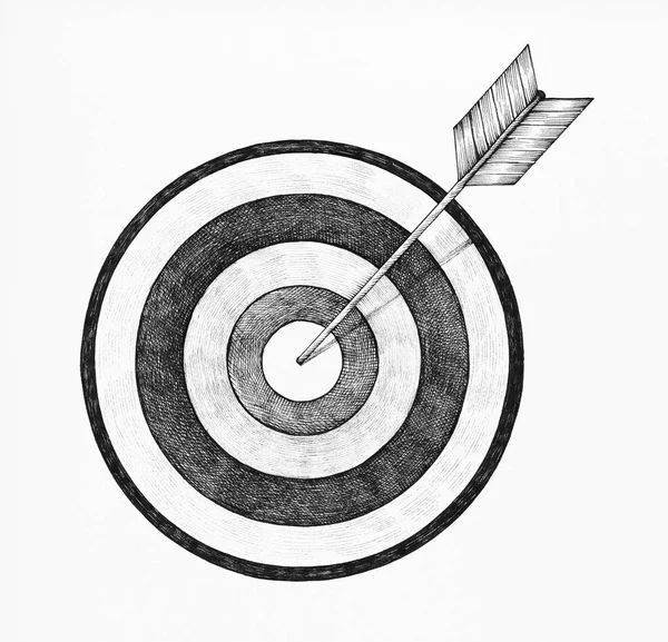 Cuadro Dardos Dibujado Mano Ilustración Flecha — Foto de Stock