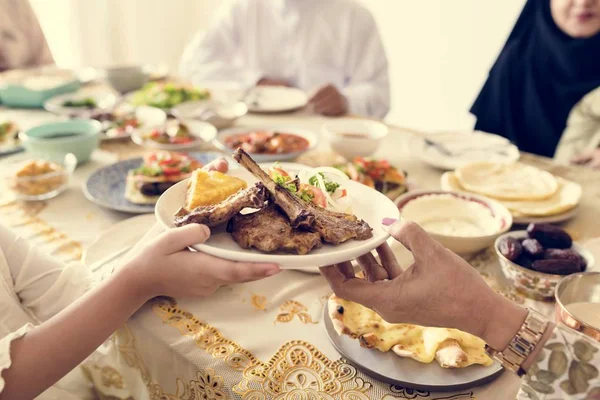 Muslim Family Having Ramadan Feast — Stock Photo, Image