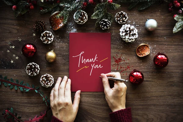 Natal Temático Obrigado Cartão — Fotografia de Stock