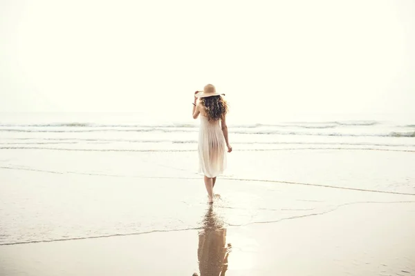 Beautiful Woman Beach — Stock Photo, Image