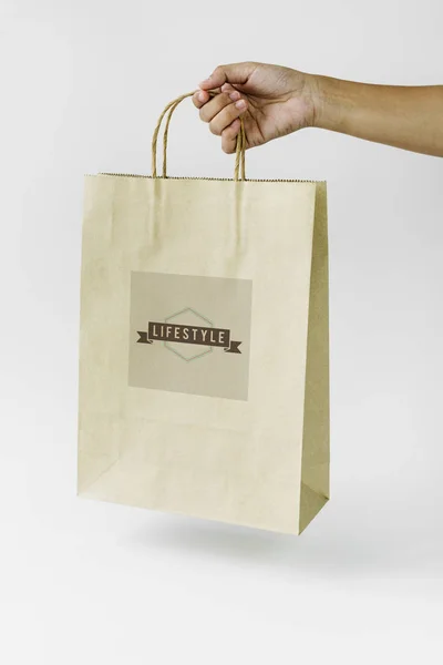 Natural Paper Bag Branding Mockup — Stock Photo, Image