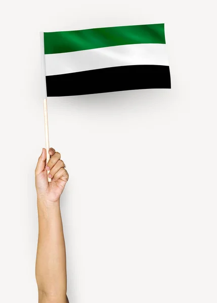 Pessoa Que Agita Bandeira Estado Islâmico Afeganistão — Fotografia de Stock