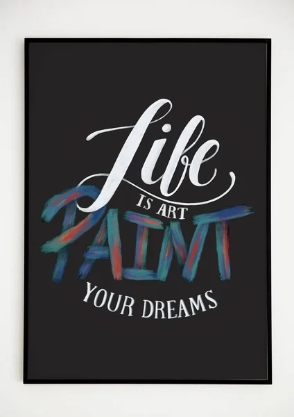 Minimal hand lettering poster with motivation quote