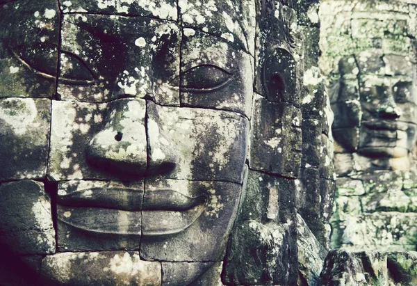 Buddha Ansikten Angkor Thom Siem Reap Kambodja — Stockfoto