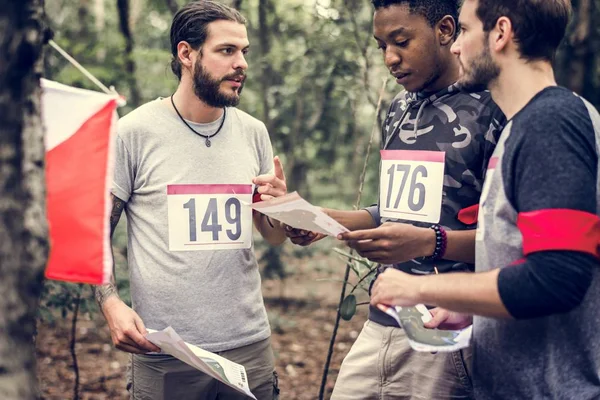 Outdoor Orienteering Check Point Activity — Stock Photo, Image