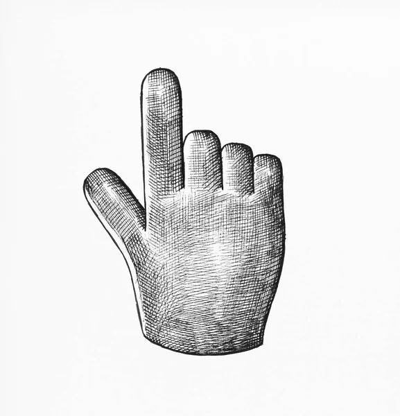 Hand Drawn Hand Cursor Illustration — Stock Photo, Image