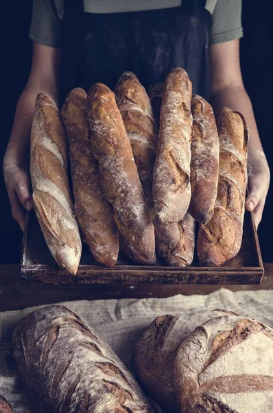 Homemade Sourdough Bread Food Photography Recipe Idea — Stock Photo, Image