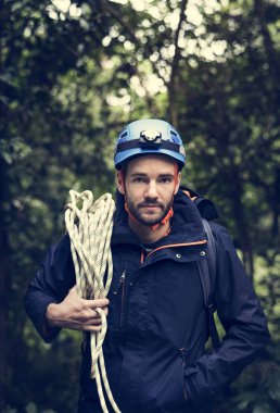 Halat tırmanma adam