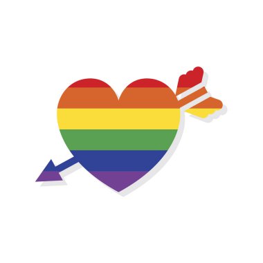 Kalp şekli lgbt Sevgililer günü simgesi