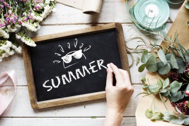 Bir kara tahta temalı el yazı yaz