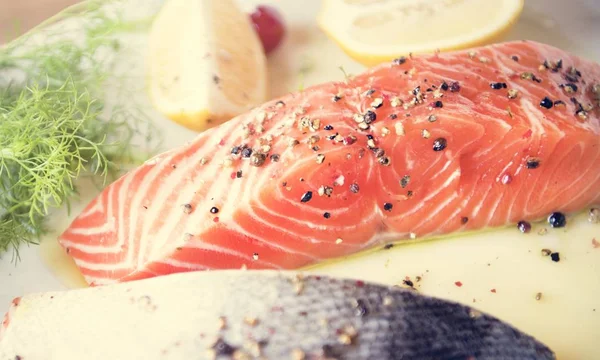 Frischer Lachs Mit Dill Food Fotografie Rezeptidee — Stockfoto