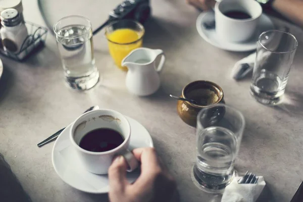 Amigos Tomando Café Café — Fotografia de Stock